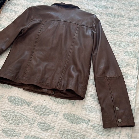 Lightly Used Brown Leather Jacket by Hinge - Sz Medium - Picture 15 of 16